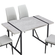 Modern Dining Table, 55 Inch Kitchen Table For 4 People, Rectangular Dinner Table For Dining Room, Home Office, Living Room Furniture, Easy Assembly,