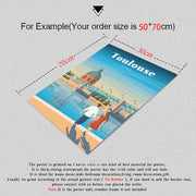 Travel Poster French City Dubai Canvas Print Wall Mural