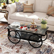 Modern Style Coffee Table Rectangle Coffee Table End Side Table Retro Design Coffee