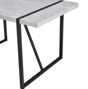 Modern Dining Table, 55 Inch Kitchen Table For 4 People, Rectangular Dinner Table For Dining Room, Home Office, Living Room Furniture, Easy Assembly,